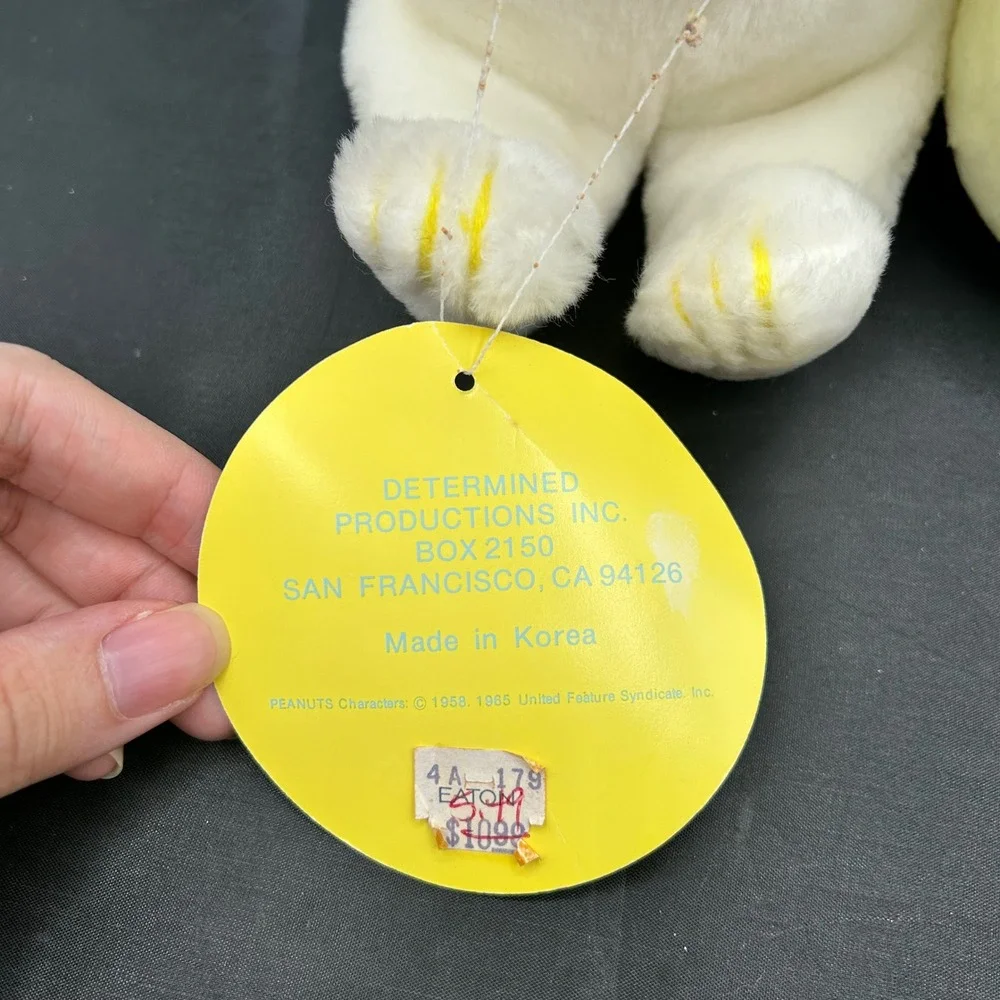 Vintage Snoopy Baby Plush Doll Determined Productions Ganz‎ Bros Yellow 1958/68